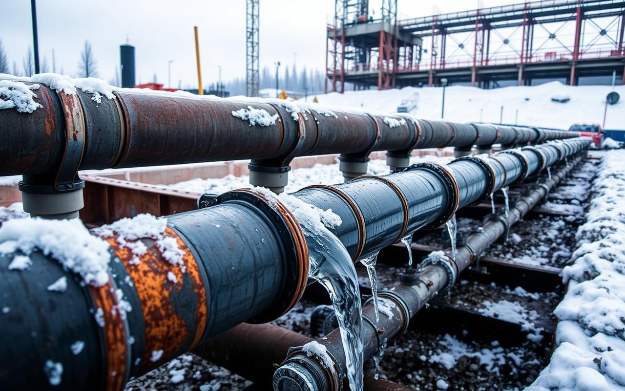 Construction site in winter conditions
